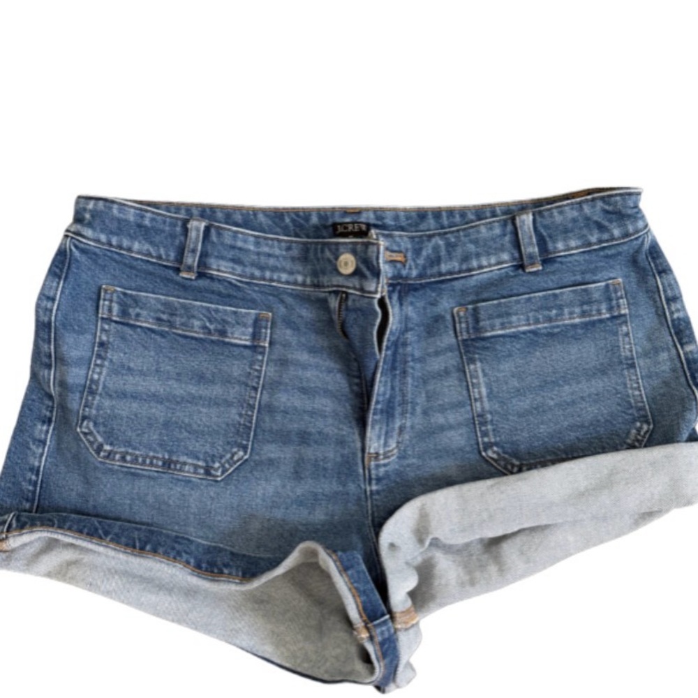 J. Crew Women's Blue High Rise Denim Shorts Size 14